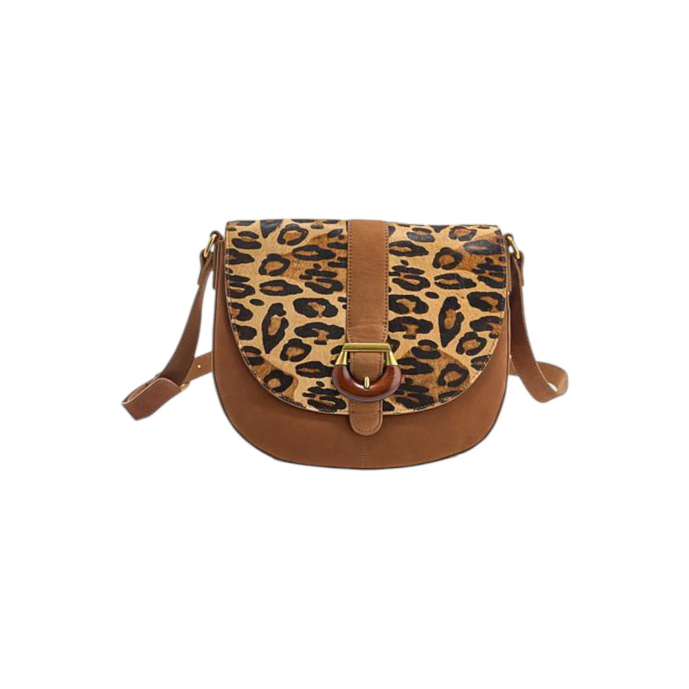 Sharif Legacy Nubuck Leather Saddle Bag Cognac